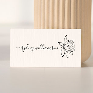 Large Elegant Script Custom Name Lotus Flower Self-inking Stamp