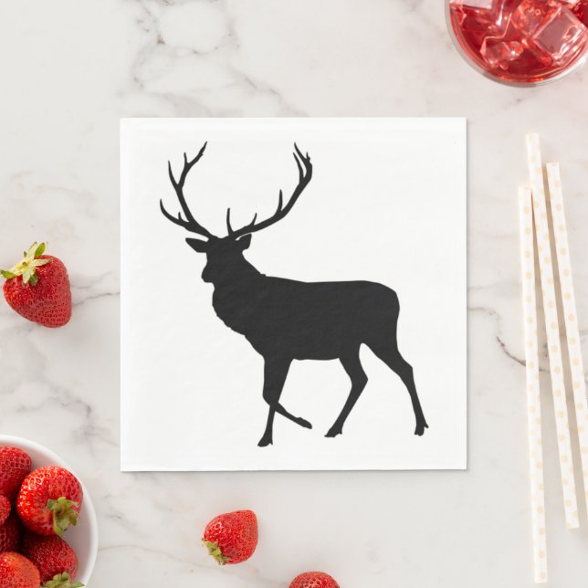 Large Elk Silhouette Paper Napkin (Insitu)