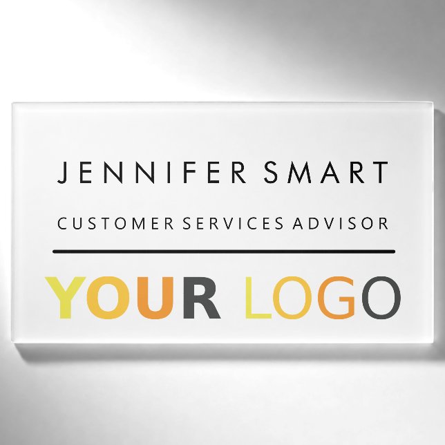 Large Employee Name Badge Magnet Custom Logo Staff (Front)