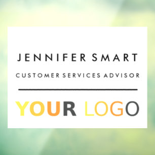 Large Employee Name Badge Magnet Custom Logo Staff Window Cling