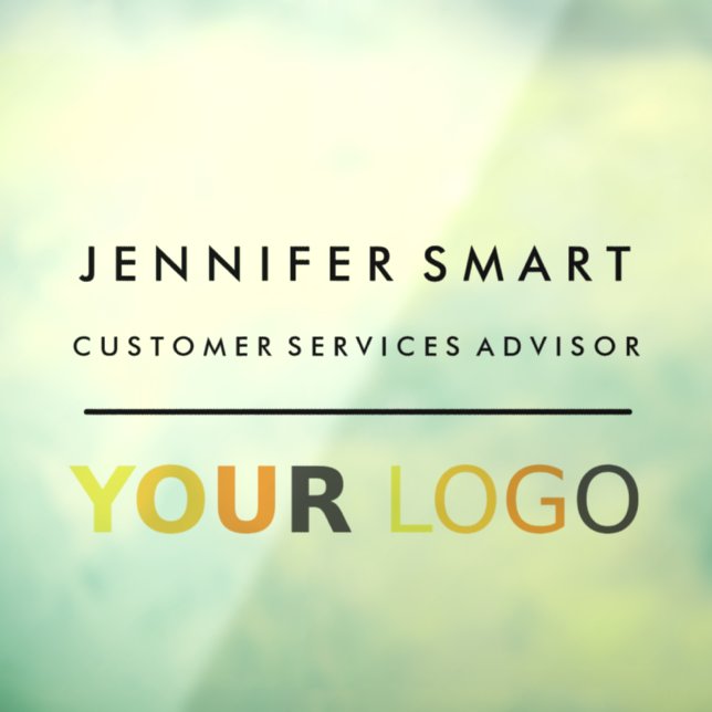 Large Employee Name Badge Magnet Custom Logo Staff Window Cling (Sheet 3)