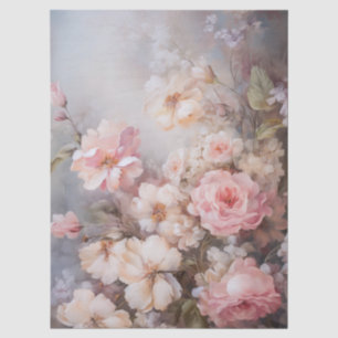 Large Ethereal Pink Floral Bouquet Decoupage Tissue Paper