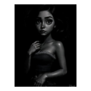 Large-eyed young woman 2 poster