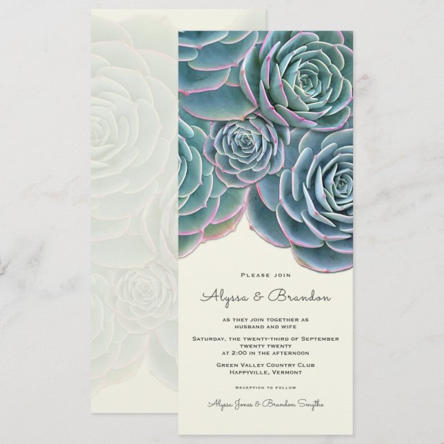 Large Faire-part de mariage de bordure supérieure  (Devant / Derrière)