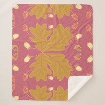 Large fall oak leaves and acorns