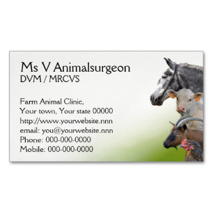 Large farm animals vet 	Magnetic business card