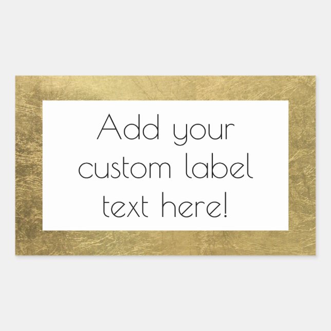 Large Faux Gold Leaf Custom Craft Favour Wedding Sticker (Front)