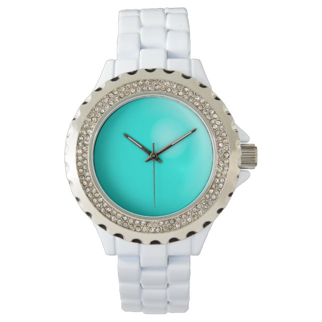 Large, faux turquoise gem stone watch (Front)