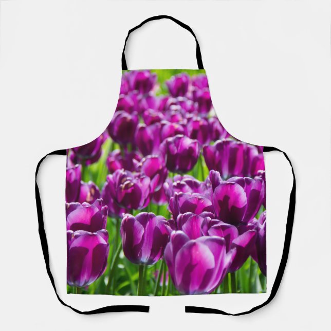 Large field of purple tulips   apron (Front)