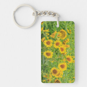 Large field of sunflowers near Moses Lake, WA 2 Keychain
