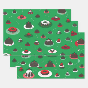 (Large) Figgy Pudding Desserts wrapping paper