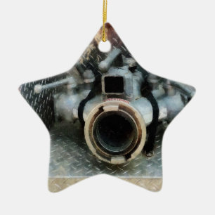 Large Fire Hose Nozzle Ceramic Ornament
