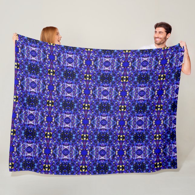 Large Fleece Blanket Blue/Purple Crystals (In Situ)