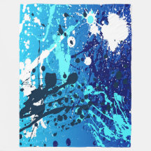 Large Fleece Blanket, modern, abstract, blue
