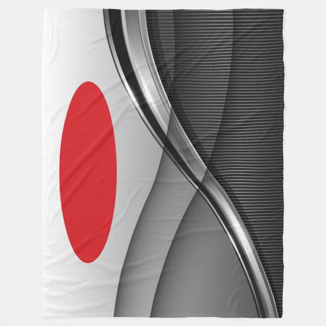 Large Fleece Blanket, modern, abstract, red, black Blanket (Front)