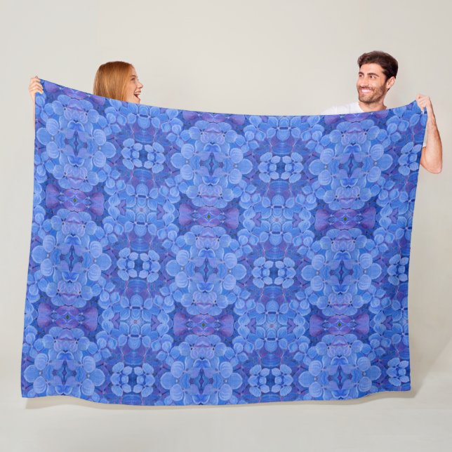 Large Fleece Blanket Nikko Blue Hydrangea (In Situ)