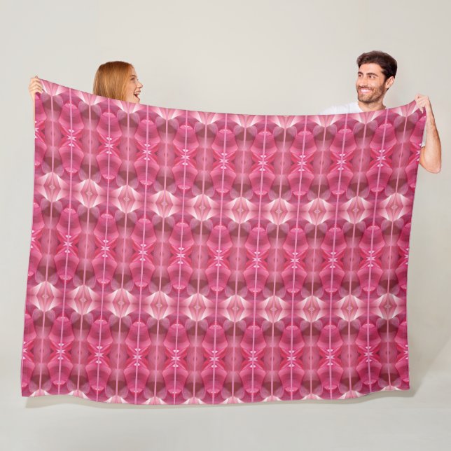 Large Fleece Blanket Pink Lotus Abstract (In Situ)
