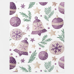 Large Fleece Blanket – Purple Christmas Magic