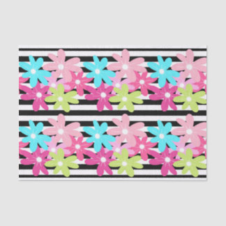 Large Floral and Stripe Tissue Paper