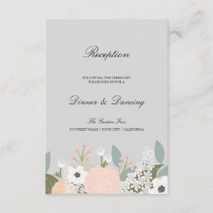 Large Floral Reception Card