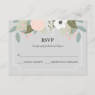 Large Floral RSVP Card. Card