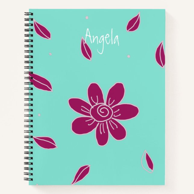 Large Flower 1 Notebook Customizable (Front)