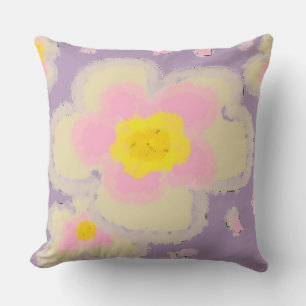 Large Flowers (pink/purple) Throw Pillow