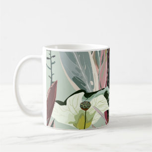 Large Flowers Vintage Floral Illustration Coffee Mug