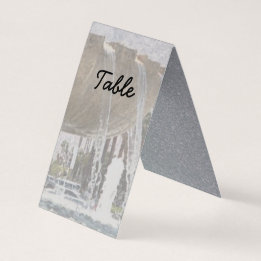 Large Flowing Water Fountain Place Card