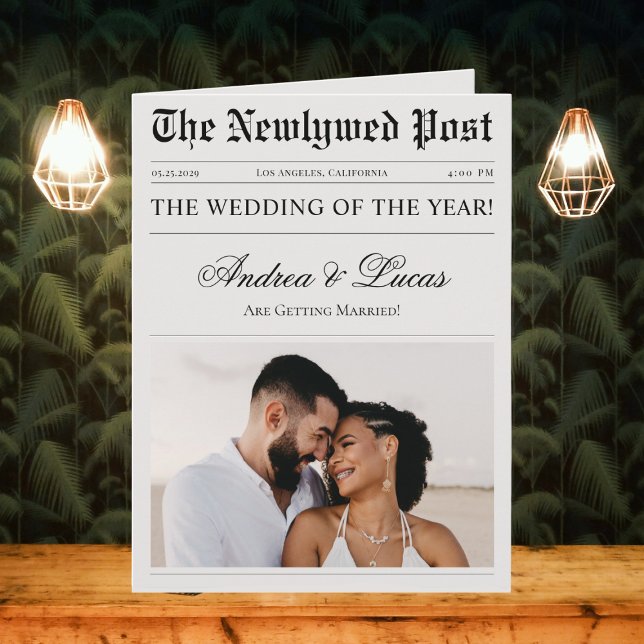 Large Folded Wedding Newspaper Timeline Program (Creator Uploaded)