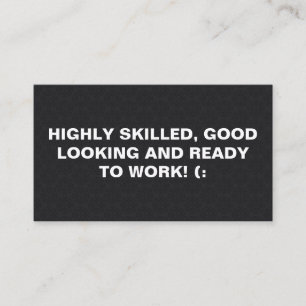 Large Font   Damask Black Pattern Print Business Card