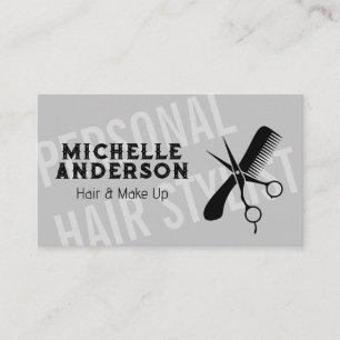 Large Font   Scissors and Comb Business Card