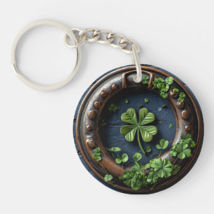 Large four-leaf clover keychain