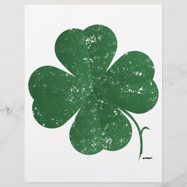 Large Four Leaf Clover - vintage style (Front)