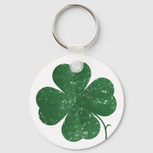 Large Four Leaf Clover - vintage style Keychain