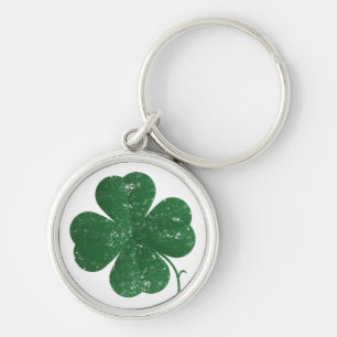 Large Four Leaf Clover - vintage style Keychain