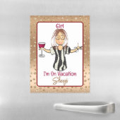 Large Funny Cartoon Vacation For Her Girls Trip    Magnetic Dry Erase Sheet (In Situ)