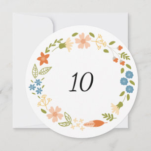 Large Garden Party Custom Table Number Card