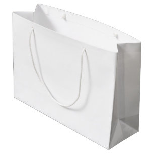 Large Gift Bag Glossy White Rope Handle