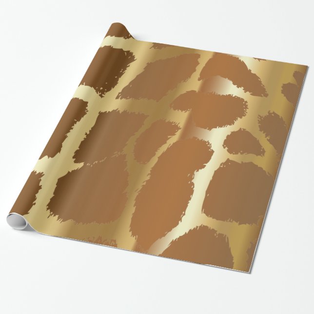 Large Giraffe Animal Print Wrapping Paper (Unrolled)