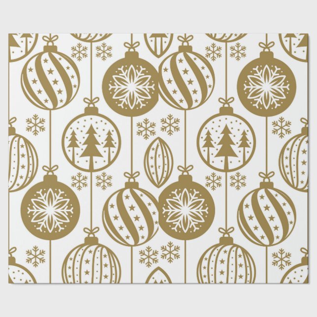 Large Gold Ornament Christmas Wrapping Paper (Seam)