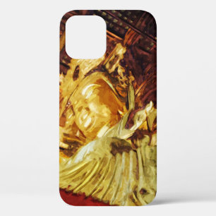 Large Gold Statue From Kyoto Japan in Abstract Cas iPhone 12 Case