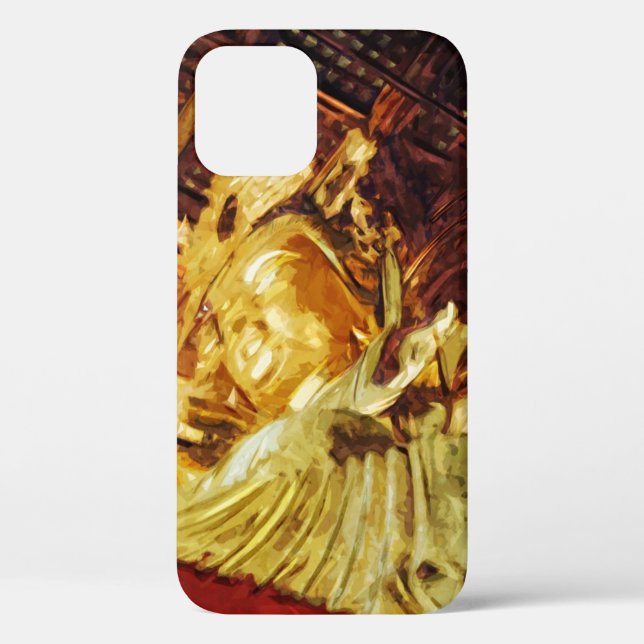 Large Gold Statue From Kyoto Japan in Abstract Cas Case-Mate iPhone Case (Back)