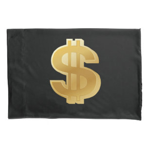 Large Golden Dollar Sign Pillow Pillowcase