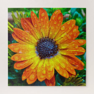 Large Golden Flower Close Up Jigsaw Puzzle