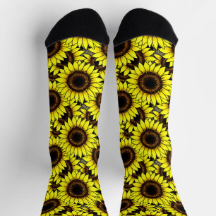 Large Golden Yellow Sunflowers Socks
