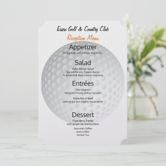 Large Golf Ball Tournament ⛳  Reception Menu (Standing Front)
