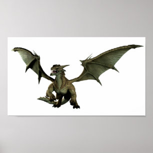 Large Green Dragon Poster