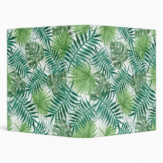 Large Green Fern Palm and Monstera Tropical Plants Binder