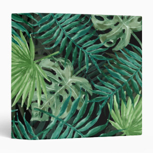 Large Green Fern Palm and Monstera Tropical Plants Binder